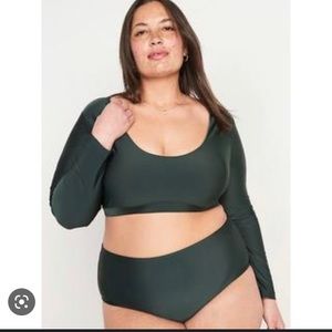 Old Navy cropped swim top and rash guard